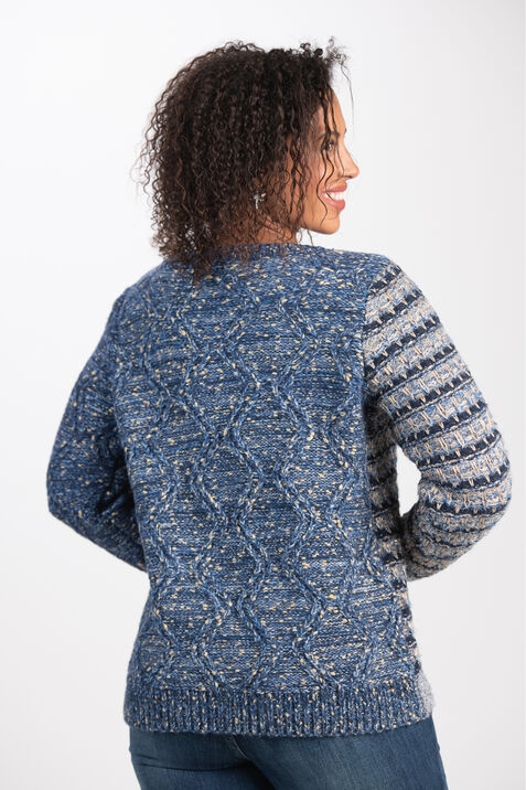 Chunky Knit Sweater w/ Lurex , Indigo, original