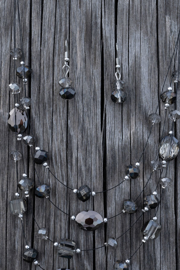 Multi-Strand Gem Necklace Set, Multi, original image number 0