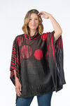 Red Rounds 3-In-1 Cowl Poncho Shirt, Red, original image number 0