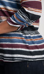 ¾ Sleeve Striped V-Neck, Multi, original image number 2