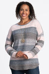 Space Dyed Striped Sweater, Pink, original image number 0