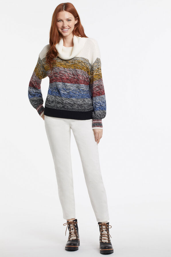 Colorful Cowl Spacedye Sweater, Multi, original image number 3