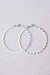 Notched Edge Hoops, Silver, original image number 1