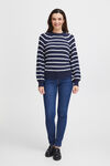 Striped Knit Sweater, Blue, original image number 0
