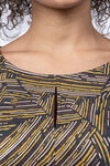 Kimono Sleeve Front Tie Blouse , Gold, original image number 1
