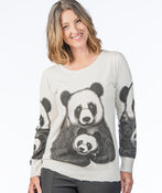 Baby Panda White Cozy Soft Sweater, Black, original image number 0