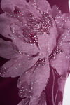 ¾ Sleeve Flower Print Top , Wine, original image number 4
