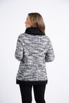Cowl Neck Tweed Sweater , Black, original image number 2