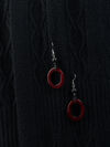 Bohemia Burgundy Stone Beaded Necklace Jewelry Set, Red, original image number 1
