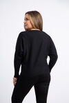 Dolman Sleeve Jeweled Sweater , Black, original image number 2