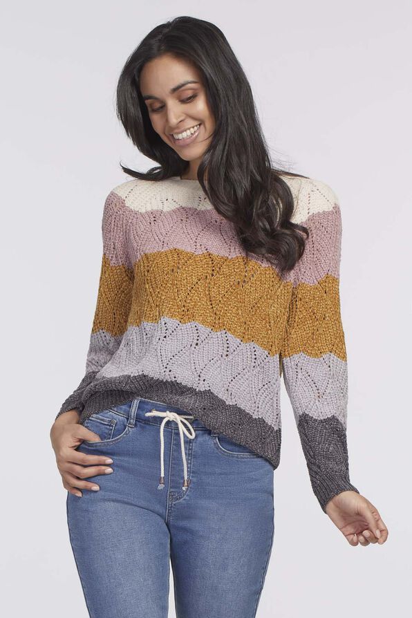 Katie Waffle Sweater, Multi, original image number 2