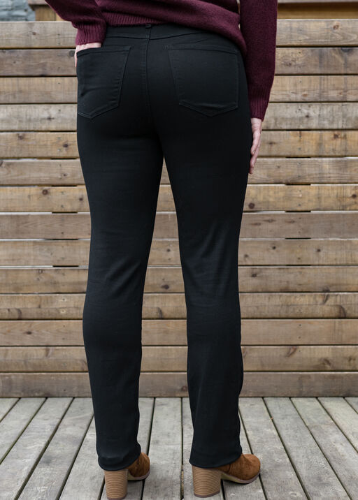 Basic Pull-On Knit Taper-Leg Stretch Jegging Jeans, Black, original