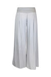 Wide Leg Ankle Pant with Fold Over Waist, Silver, original image number 1
