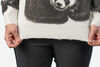 Baby Panda White Cozy Soft Sweater, Black, original image number 3