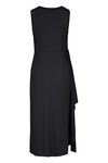 Sleeveless Wrap Black Dress Hi-Lo Hem, Black, original image number 2