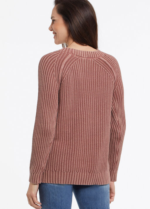 Braided Cotton Sweater, Rust, original