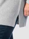 Solid Tunic Sweater, Grey, original image number 2