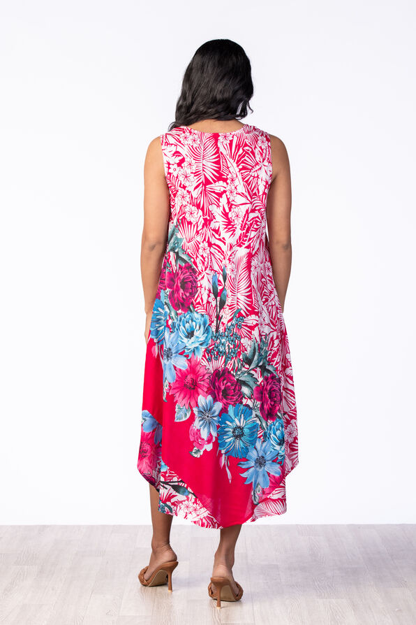Floral Flare Dress, Pink, original image number 1