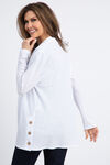 Long Sleeve Textured Cardigan, White, original image number 2