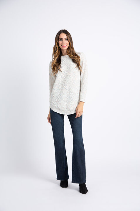 Long Sleeve Space Dyed Cable-Knit Sweater , Multi, original