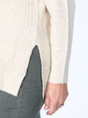 Side-Slit Turtleneck Sweater, Oatmeal, original image number 1