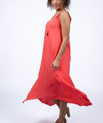 Sleeveless Midi Dress, Coral, original image number 1