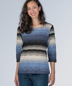 Stripe Knit Shirt, Blue, original image number 0