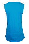 Cotton Faux Crossover Sleeveless Top, Turquoise, original image number 1
