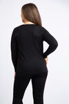 Long Sleeve Rhinestone Sweater , Black, original image number 2