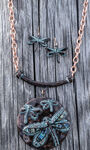 Antique Dragonfly Necklace Set , Bronze, original image number 0