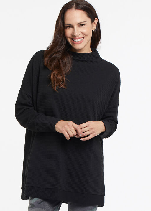 Funnel Tunic Sweater, Black, original