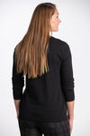Long Sleeve Foil Print Knit Sweater , Black, original image number 1