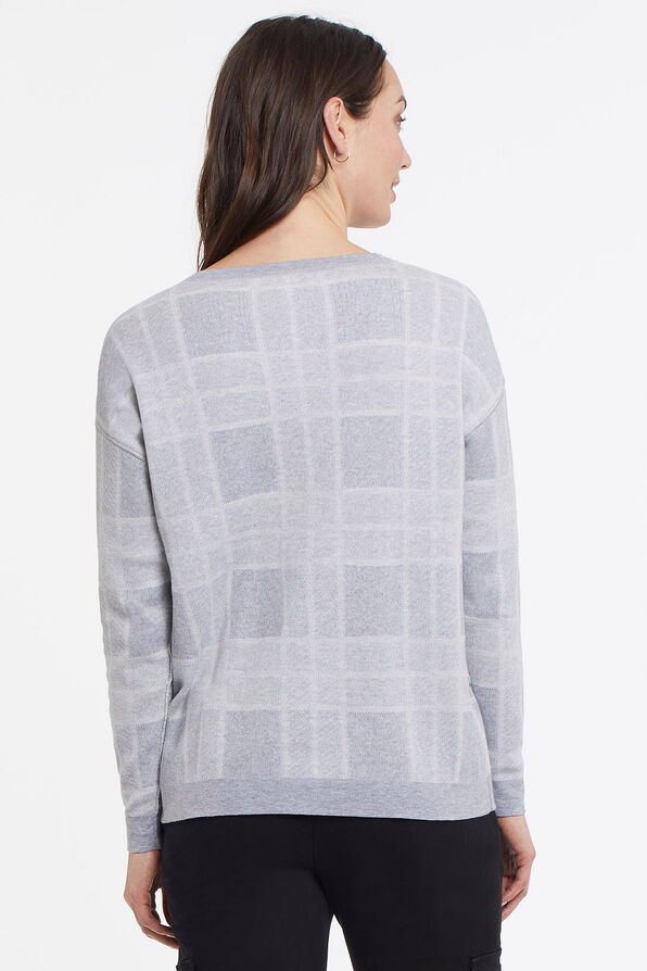 Zebra Cotton Sweater, Charcoal, original image number 1