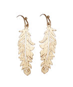 Feather Earring Jewelry, Gold, original image number 0