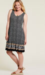 Sleeveless Midi Dress w/ Pockets, Black, original image number 0