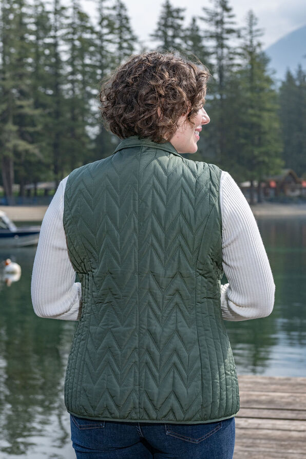 Quilted Lightweight Puffer Vest, Olive, original image number 1