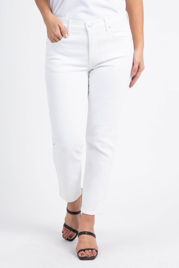 Cassie Mid Rise Cropped Pants, White, original image number 0