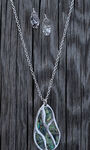 Abalone Inlay Short Necklace Set , Silver, original image number 0
