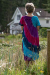 Short Sleeve Multi-Colour Tie Dye Swing Dress, Purple, original image number 1
