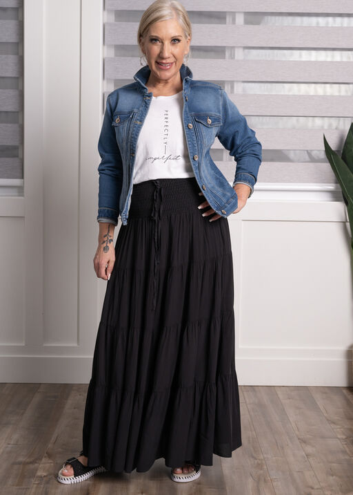Bohemian Maxi Skirt, Black, original
