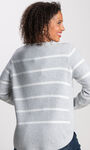 In Motion Striped Knit Sweater, Grey, original image number 1