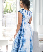 Sleeveless Tie-Dye Midi Dress, Blue, original image number 1