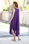 Sleeveless Midi Tie-Dye Dress, Purple, original image number 1
