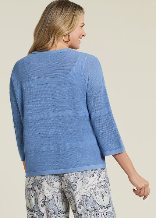 Mesh Net Sweater , Blue, original