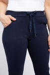 Drawstring Cropped Trousers, Navy, original image number 3