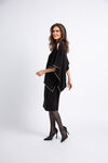 Sleeveless Midi Dress w/ Jeweled Overlay , Black, original image number 1