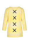Striped 3/4 Sleeve Top With Criss Cross Back, Yellow, original image number 2