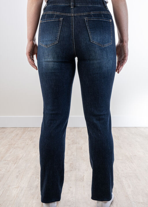 Slim-Leg Regular-Rise Elastic Jeans, Denim, original