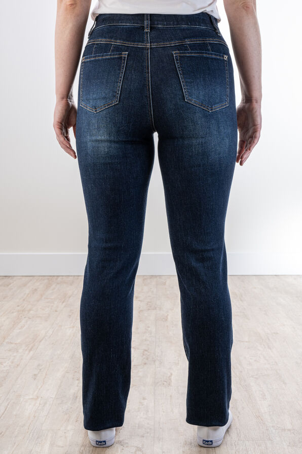 Slim-Leg Regular-Rise Elastic Jeans, Denim, original image number 0