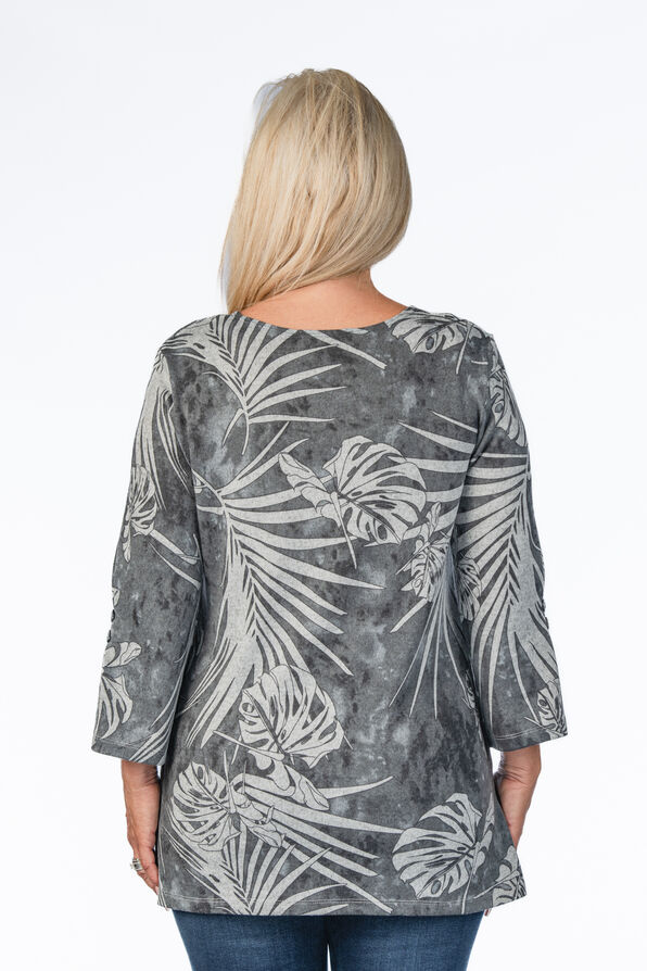 Leafy Palm Shirt, Grey, original image number 2